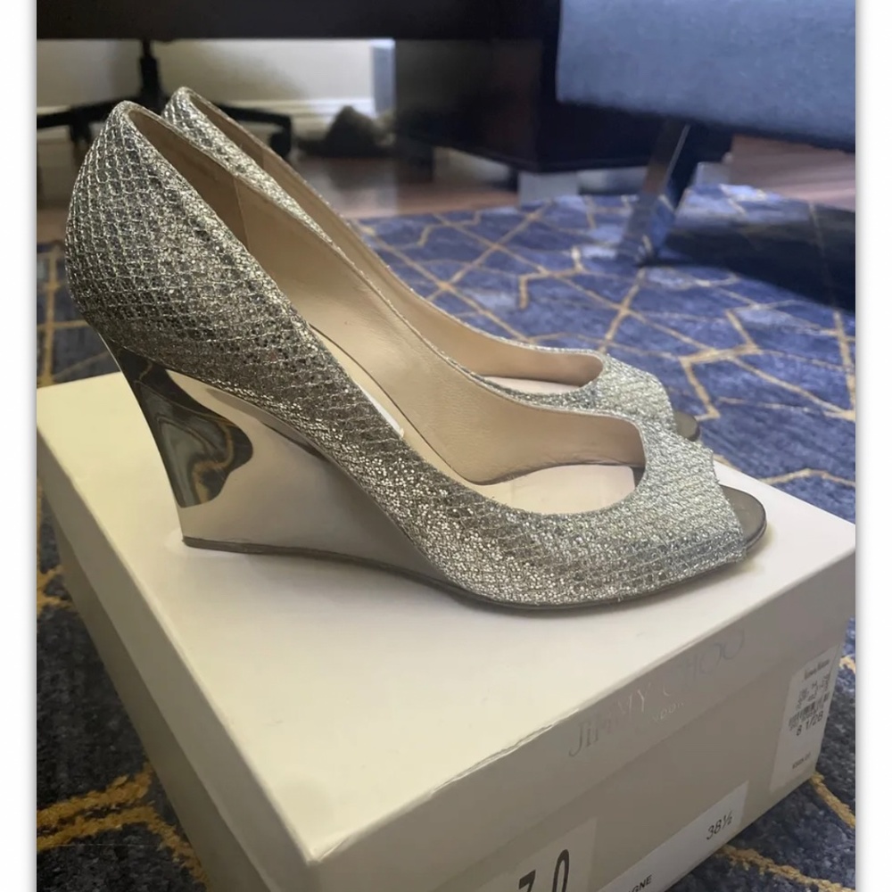 Used Jimmy choo gold wedges sz 38